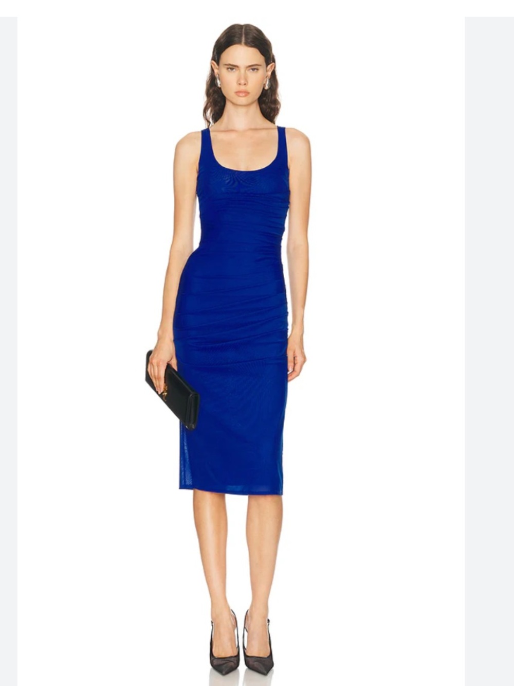 Enza Costa Dress Tank Midi Ribbed in Royal Blue